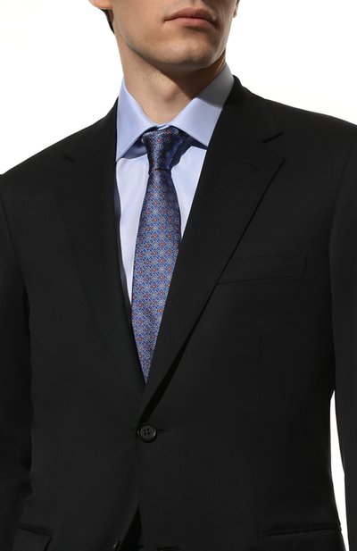 Шелковый галстук CANALI синего цвета по цене 14650 руб., арт. 18/HJ03392, фото 2 Шелковый галстук CANALI, арт. 18/HJ03392, фото 2