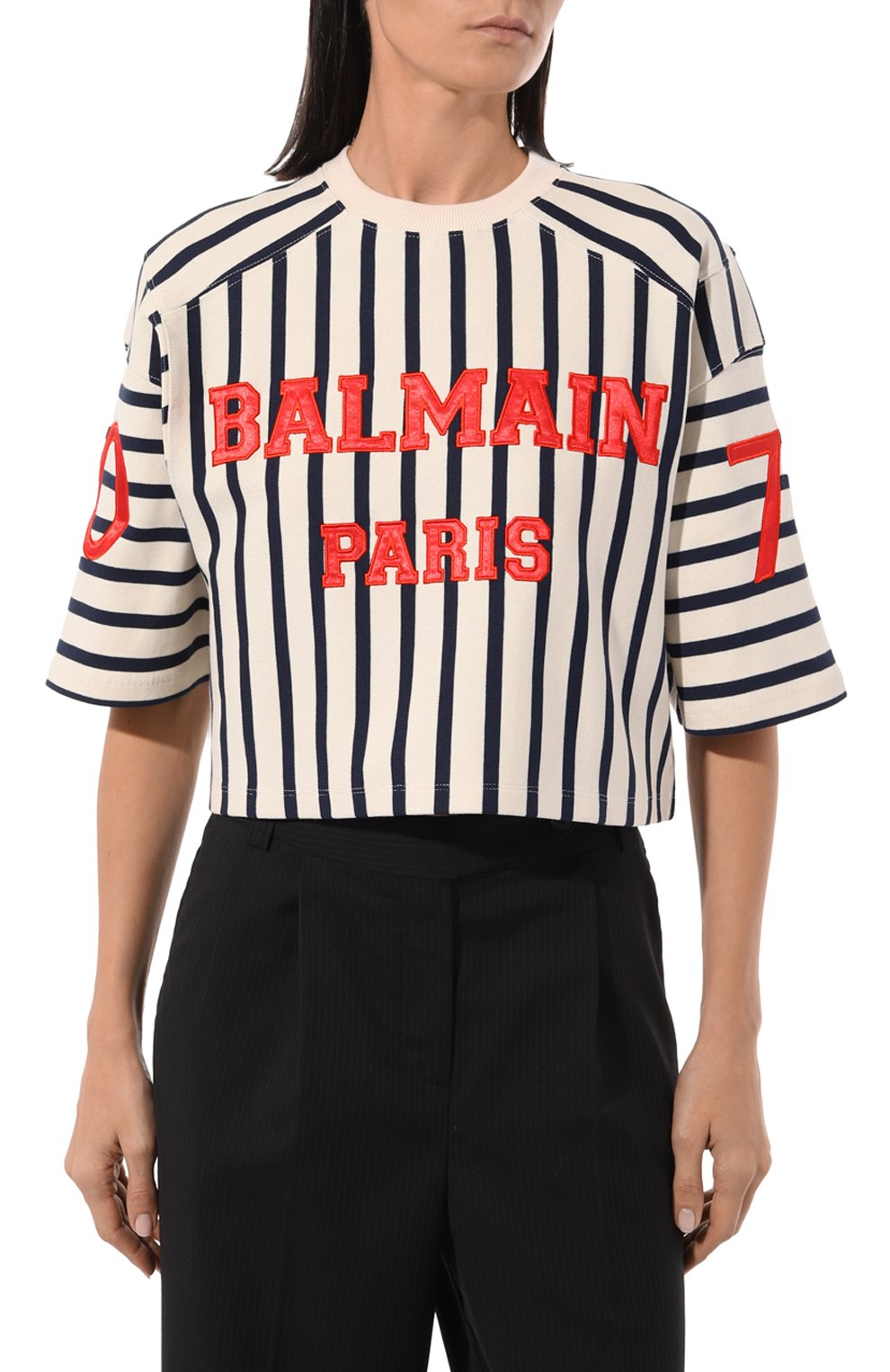 Хлопковая футболка BALMAIN, арт. BF1EE080/JG77, фото 3