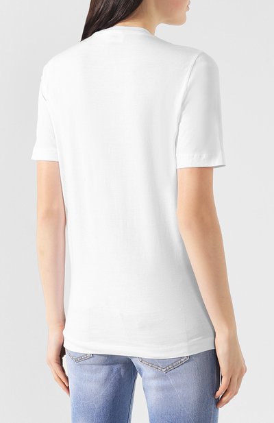 Хлопковая футболка DSQUARED2 белого цвета по цене 29650 руб., арт. S75GC0982/S22427, фото 4 Хлопковая футболка DSQUARED2, арт. S75GC0982/S22427, фото 4