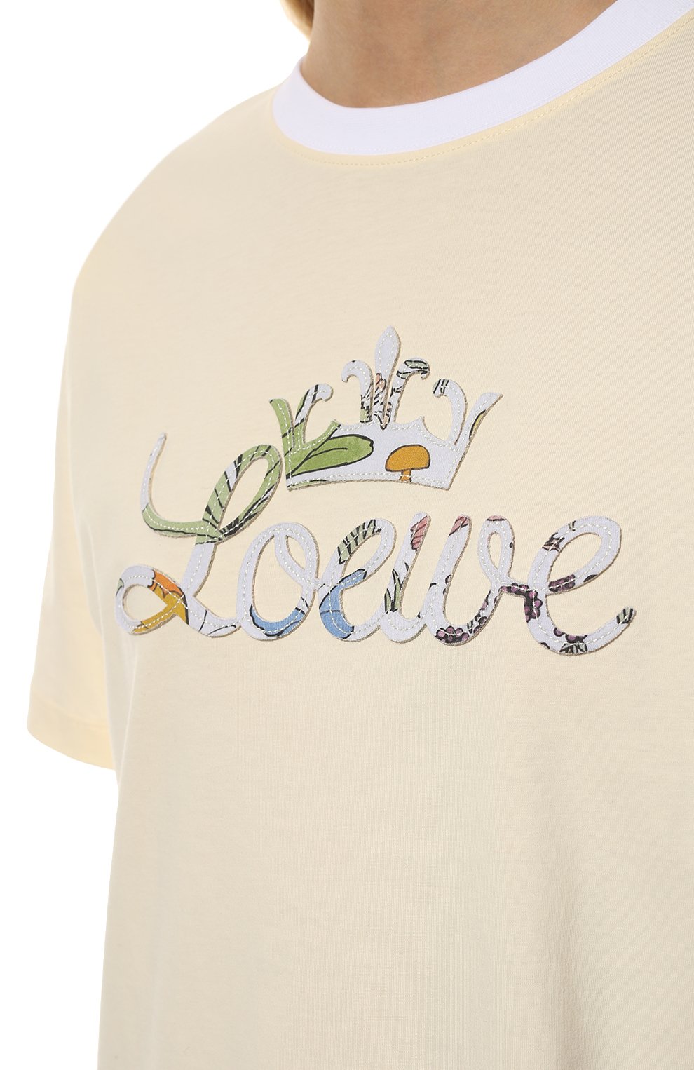 Хлопковая футболка LOEWE кремового цвета по цене 35200 руб., арт. S800Y22X02, фото 5 Хлопковая футболка LOEWE, арт. S800Y22X02, фото 5