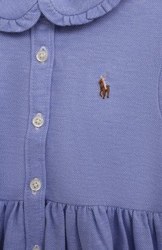 Женский комплект из платья и шорт POLO RALPH LAUREN голубого цвета, арт. 310734896 | Фото 6 (Материал внешний: Хлопок; Нос: Не проставлено; Материал сплава: Проставлено; Региональные ограничения белый список (Axapta Mercury): Не проставлено; Ростовка одежда: 18 мес | 86 см)