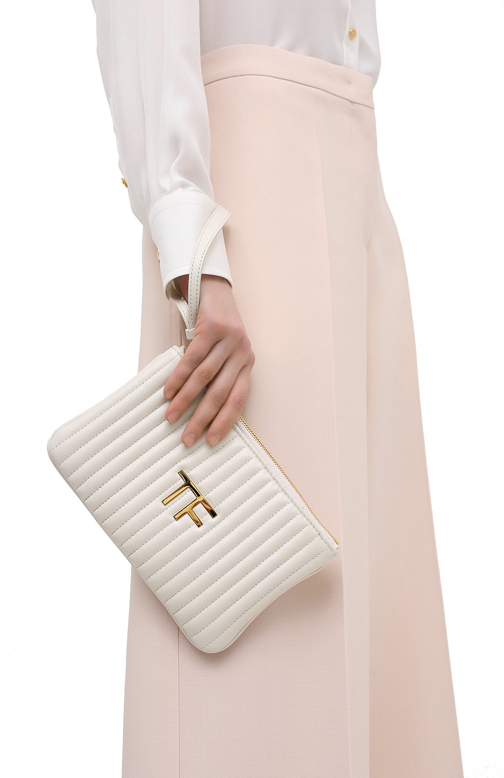 Клатч TOM FORD белого цвета по цене 105000 руб., арт. S0357T-ICL019, фото 2 Клатч TOM FORD, арт. S0357T-ICL019, фото 2