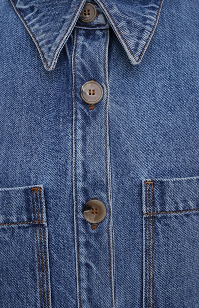 Джинсовая рубашка NANUSHKA синего цвета по цене 42750 руб., арт. SEINT_MEDIUM BLUE_RIGID DENIM, фото 5 Джинсовая рубашка NANUSHKA, арт. SEINT_MEDIUM BLUE_RIGID DENIM, фото 5