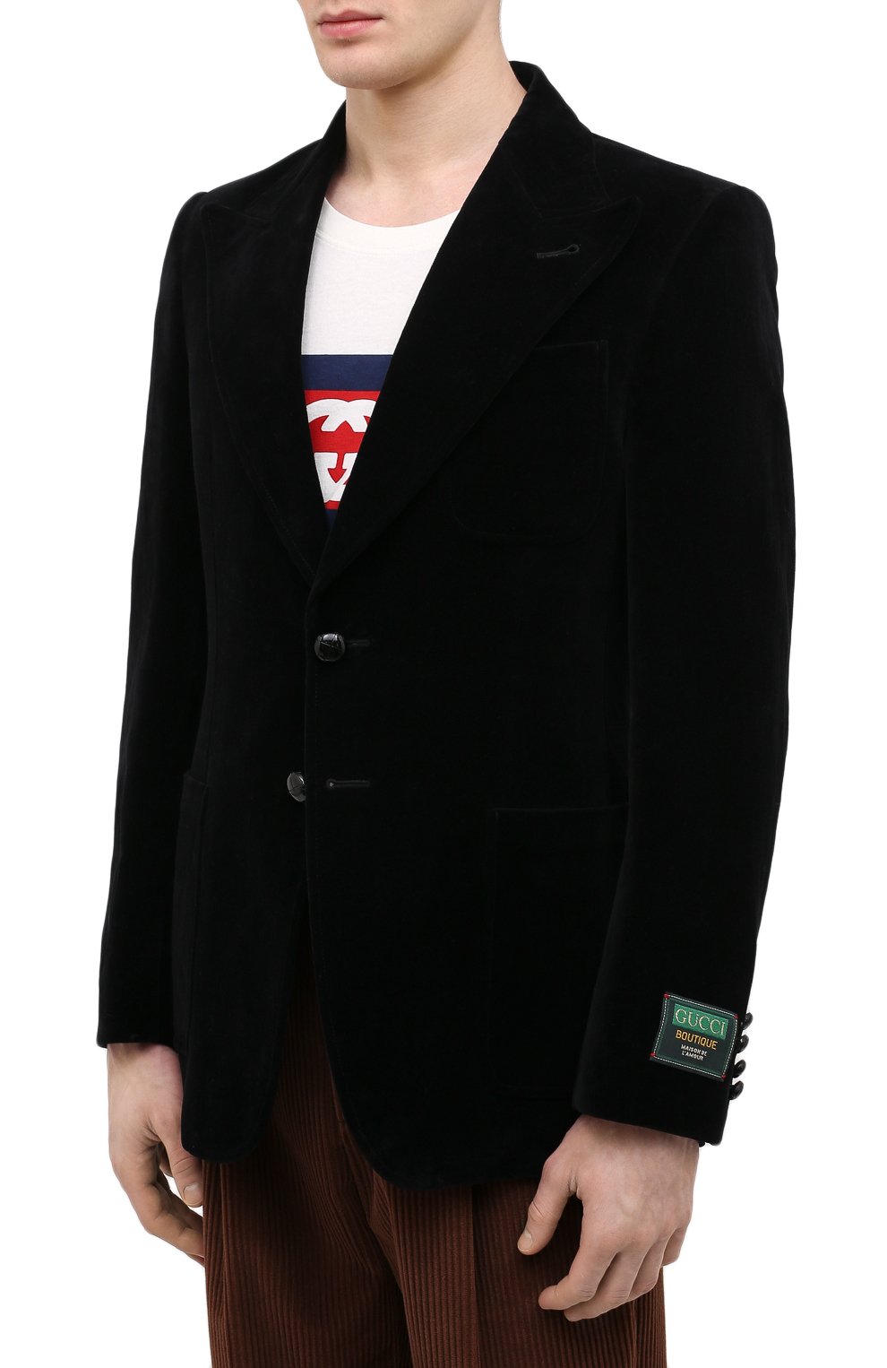 Пиджак из хлопка и льна GUCCI, арт. 648932/Z8AMW, фото 3