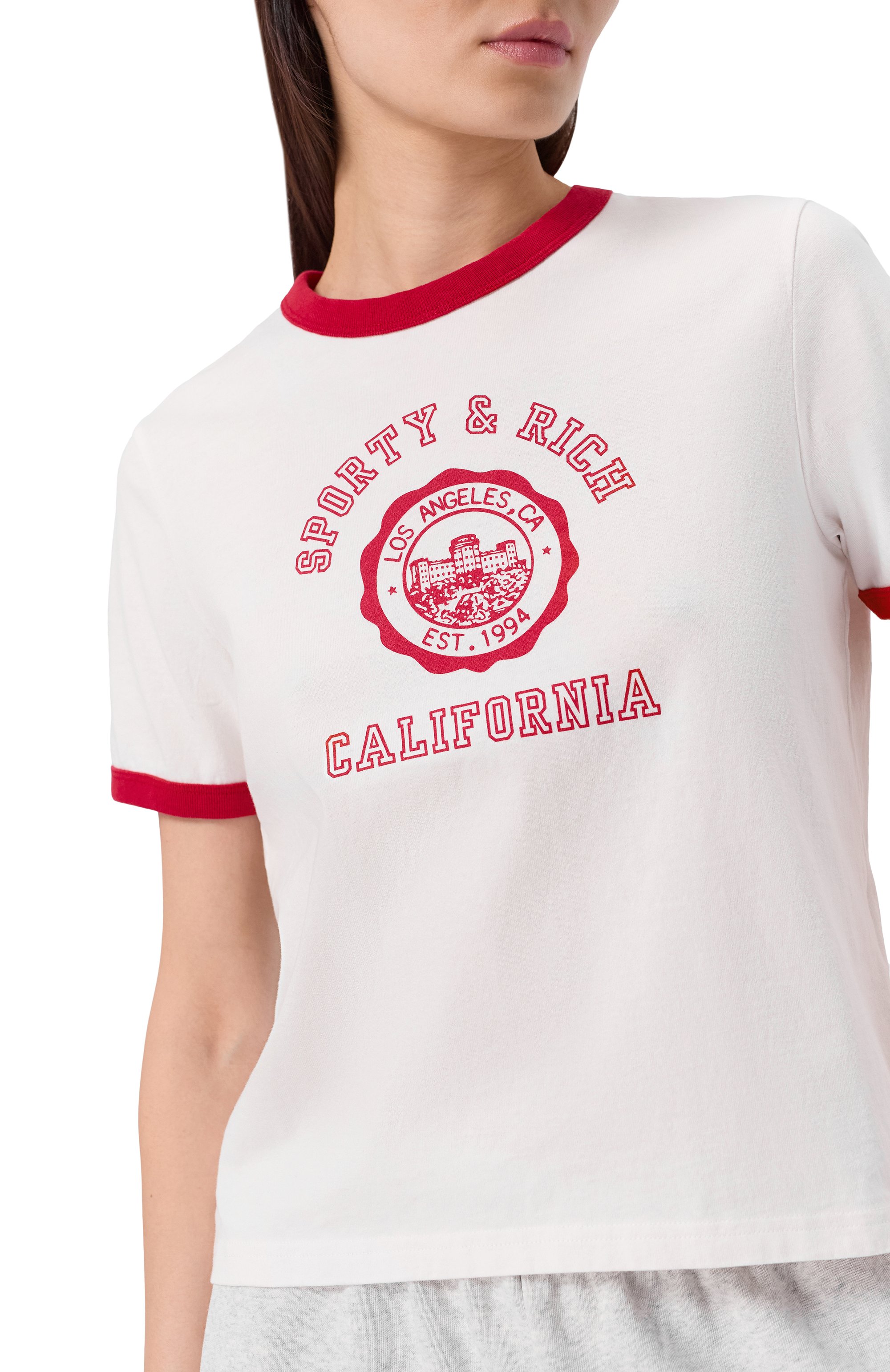 Хлопковая футболка SPORTY AND RICH, арт. T007364508WH52, фото 5