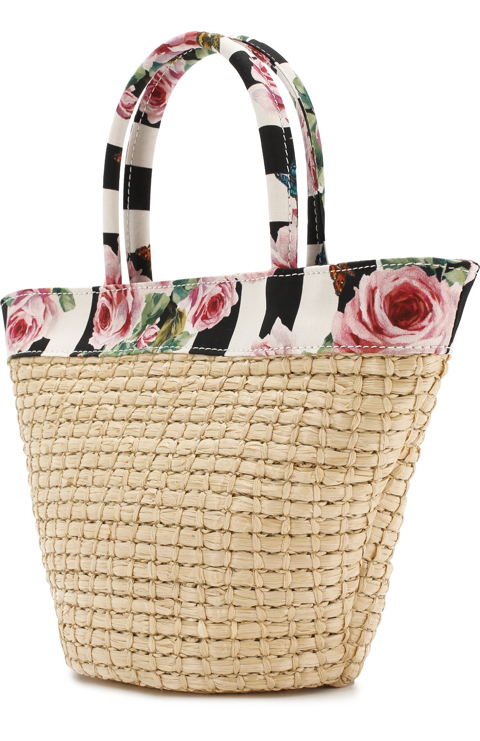 Соломенная сумка с текстильной отделкой DOLCE & GABBANA, арт. EB0104/AN481, фото 2