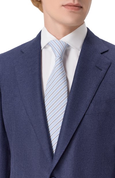 Хлопковый галстук DOLCE & GABBANA голубого цвета по цене 35800 руб., арт. GT147E/FR53U, фото 2 Хлопковый галстук DOLCE & GABBANA, арт. GT147E/FR53U, фото 2
