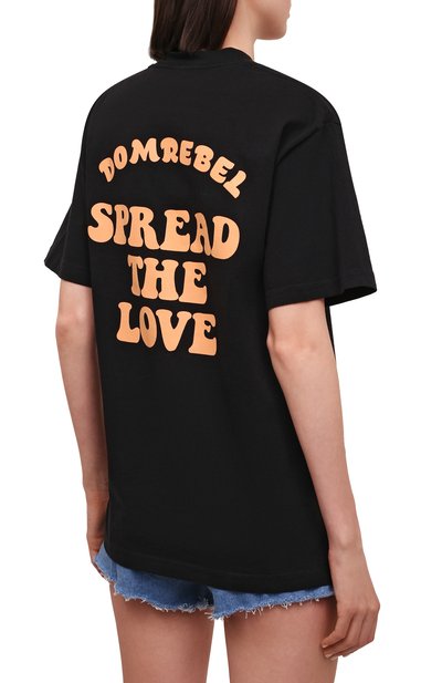 Хлопковая футболка DOMREBEL черного цвета по цене 14200 руб., арт. LUV/0VER TEE/W, фото 4 Хлопковая футболка DOMREBEL, арт. LUV/0VER TEE/W, фото 4