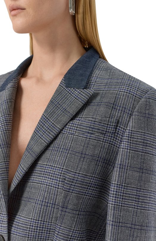 Шерстяной жакет Brunello Cucinelli M0W077127P Синий  M0W077127P Фото 5