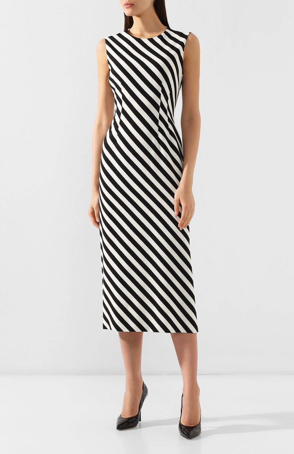 Платье в полоску DRIES VAN NOTEN черного цвета по цене 112500 руб., арт. 191-11052-7097, фото 3 Платье в полоску DRIES VAN NOTEN, арт. 191-11052-7097, фото 3