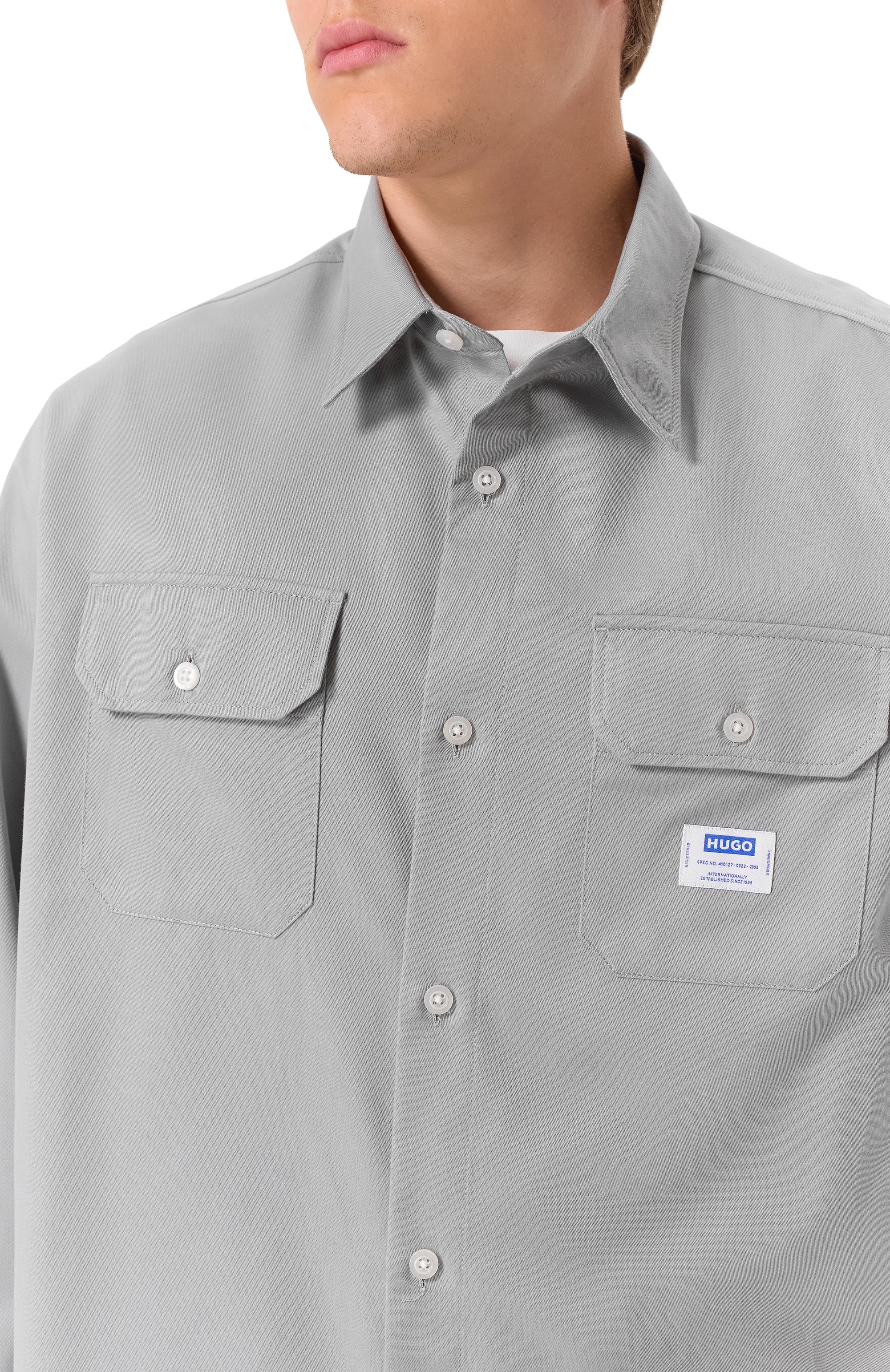 Хлопковая рубашка HUGO BLUE, арт. 50520001, фото 5