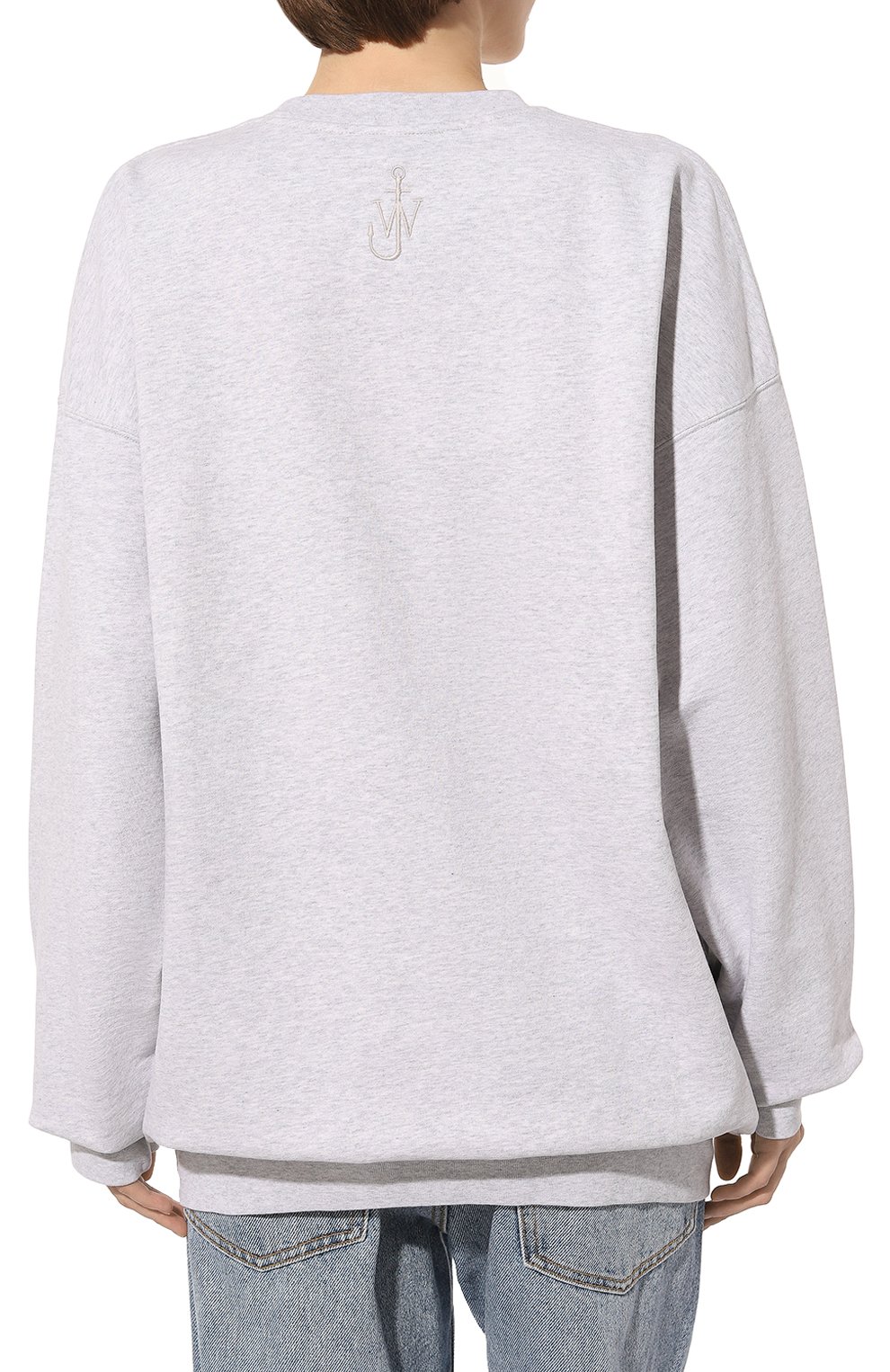 Хлопковый свитшот JW ANDERSON серого цвета по цене 39950 руб., арт. JW0206/PG1598, фото 4 Хлопковый свитшот JW ANDERSON, арт. JW0206/PG1598, фото 4