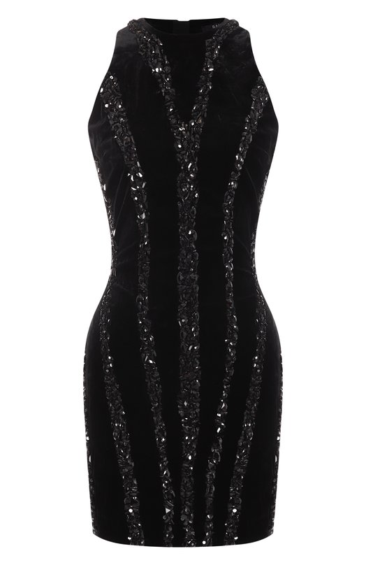 Бархатное платье Balmain FF0R3360/PD22 Чёрный FF0R3360/PD22