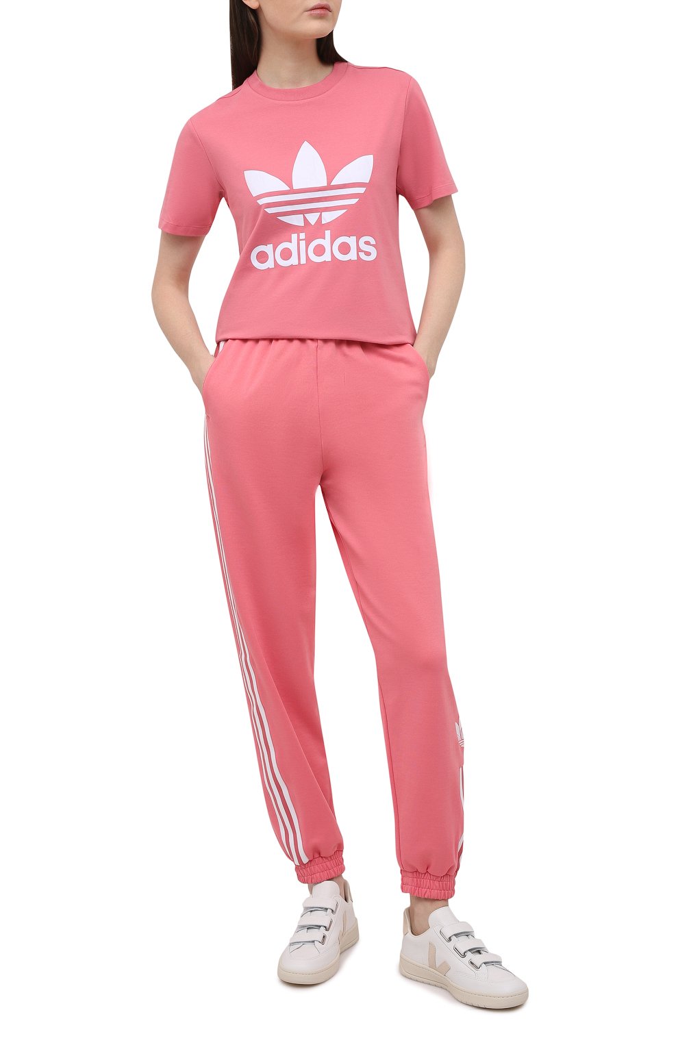 Хлопковые джоггеры ADIDAS ORIGINALS розового цвета по цене 5280 руб., арт. GN6708, фото 2 Хлопковые джоггеры ADIDAS ORIGINALS, арт. GN6708, фото 2