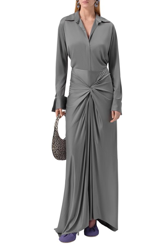 Юбка из вискозы Dries Van Noten 252-011159-2617 Серый  252-011159-2617 Фото 2