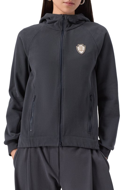 Хлопковая толстовка Brunello Cucinelli MN05NVD306 Синий  MN05NVD306 Фото 3
