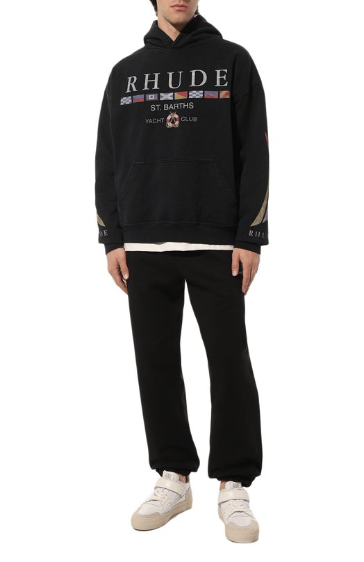 Хлопковое худи Rhude RHSS23H025838610 Чёрный  RHSS23H025838610 Фото 2