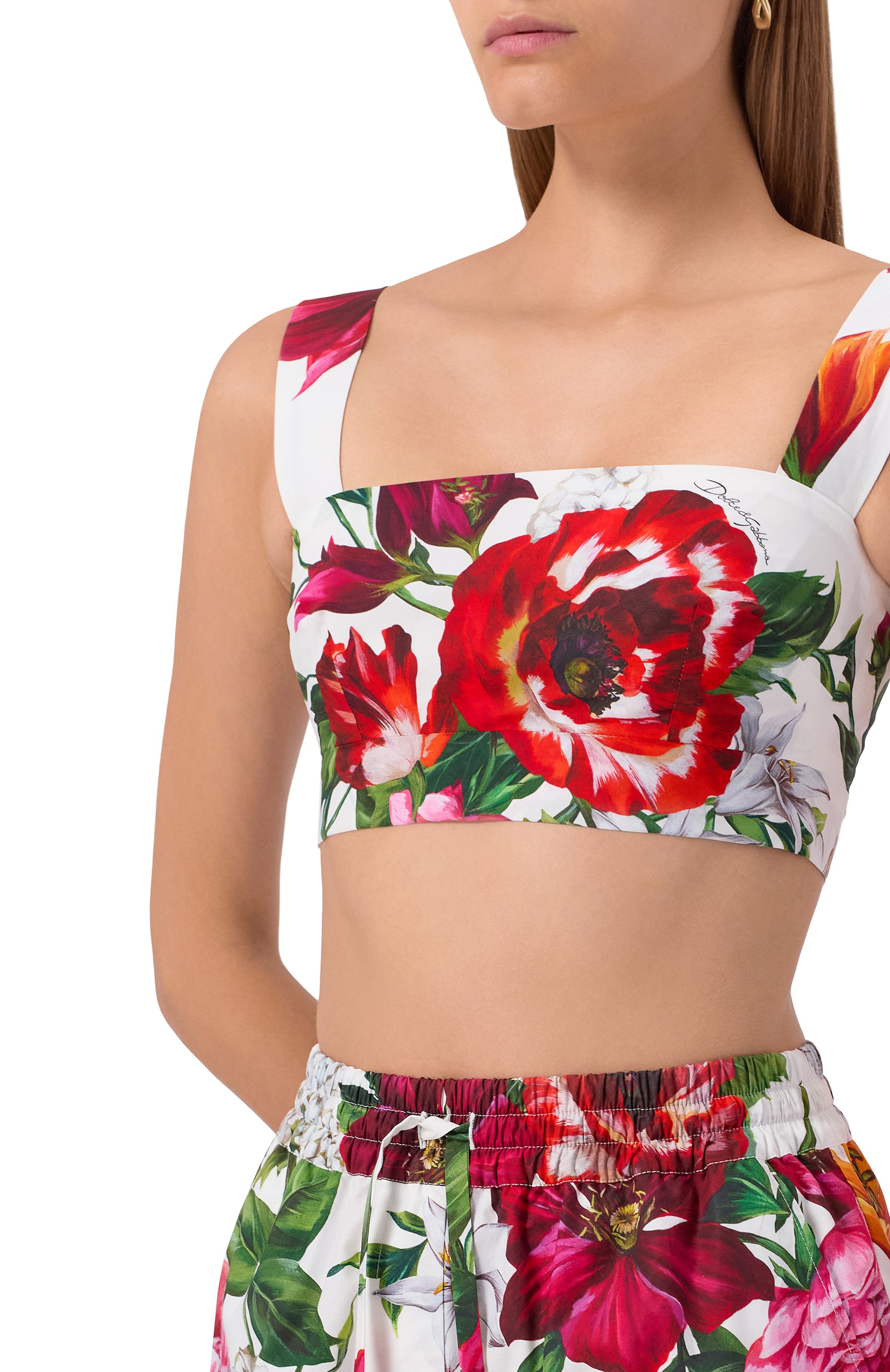 Хлопковый топ DOLCE & GABBANA разноцветного цвета по цене 75550 руб., арт. F7U70T/HS5TQ, фото 5 Хлопковый топ DOLCE & GABBANA, арт. F7U70T/HS5TQ, фото 5