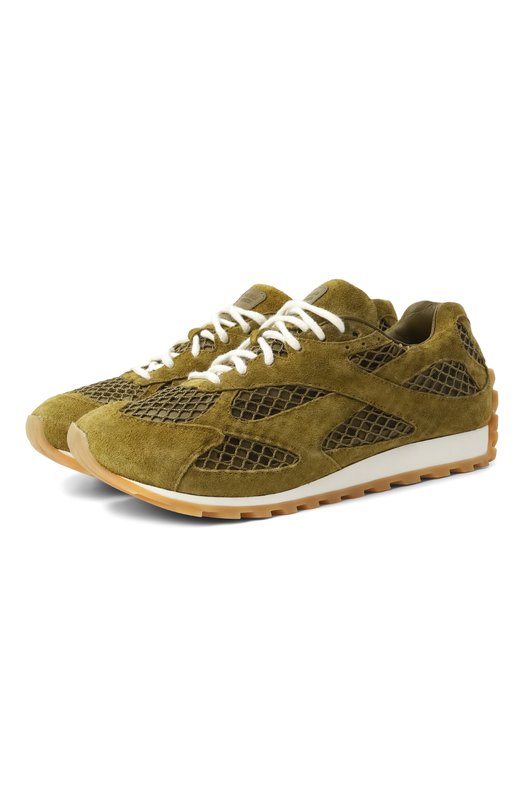 Замшевые кроссовки Orbit Bottega Veneta 797306 V4JE1 Хаки 797306 V4JE1