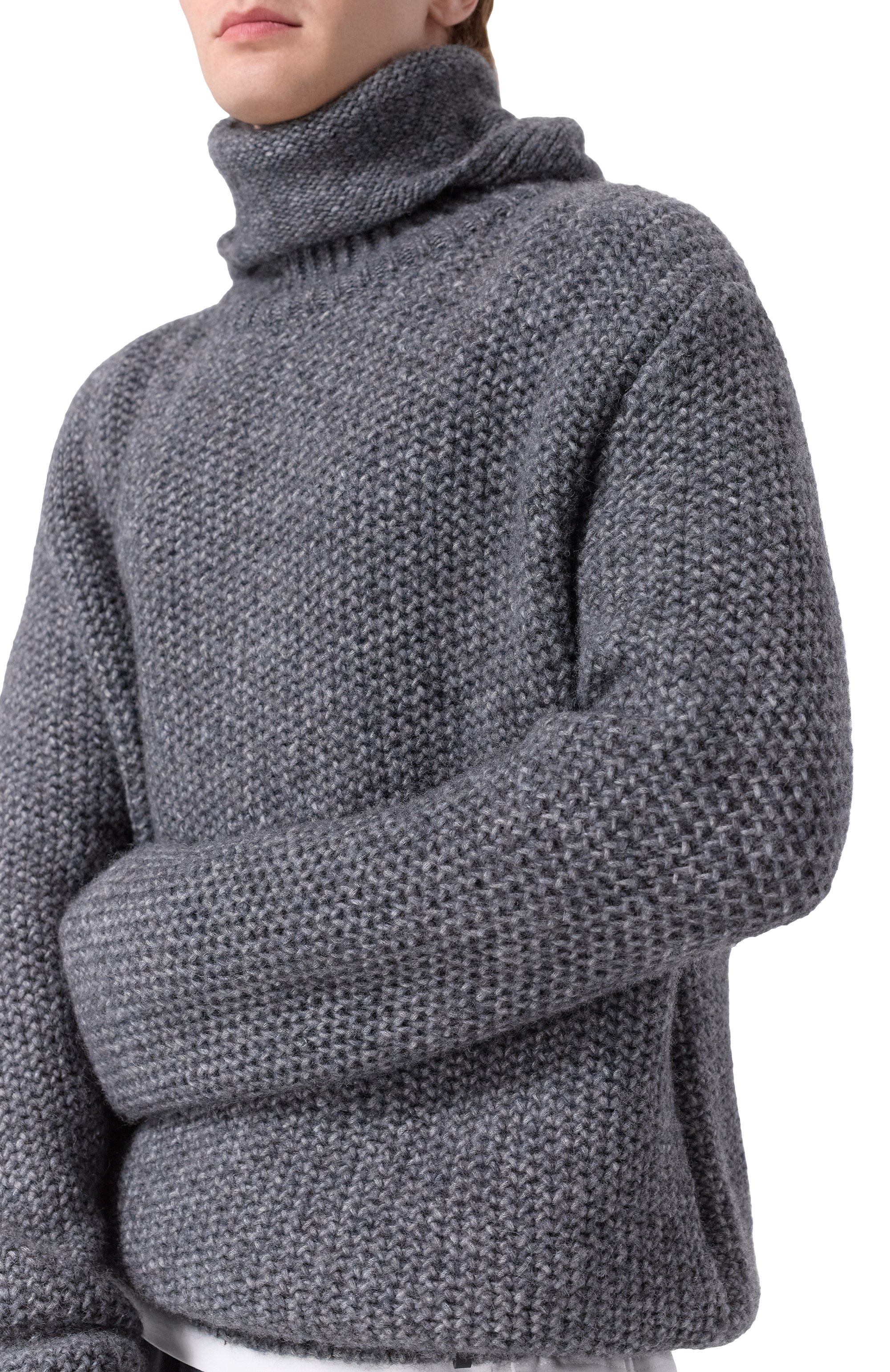 Свитер из хлопка и шерсти NEVER ENOUGH темно-серого цвета по цене 52100 руб., арт. MKN054, фото 5 Свитер из хлопка и шерсти NEVER ENOUGH, арт. MKN054, фото 5