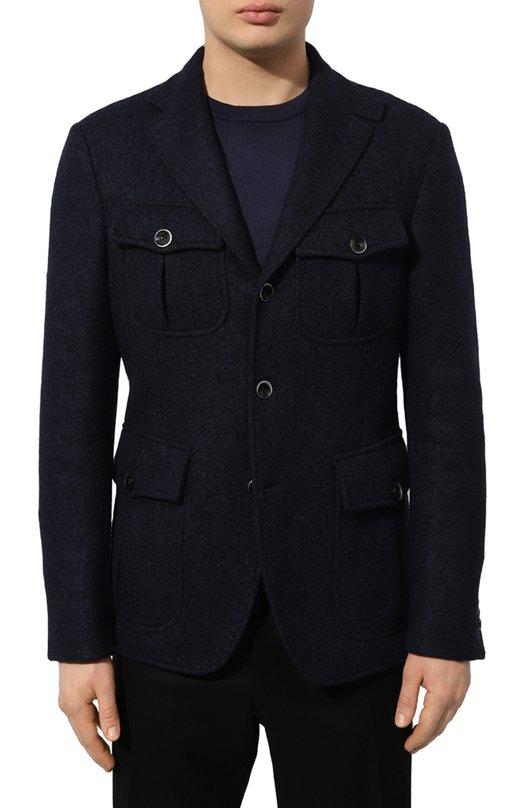 Шерстяной пиджак Nuti and Co Синий, фото 3