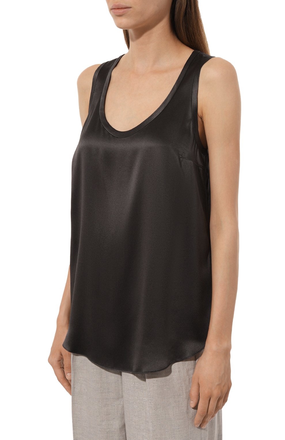 Атласный топ BRUNELLO CUCINELLI, арт. MPC59E0600, фото 3