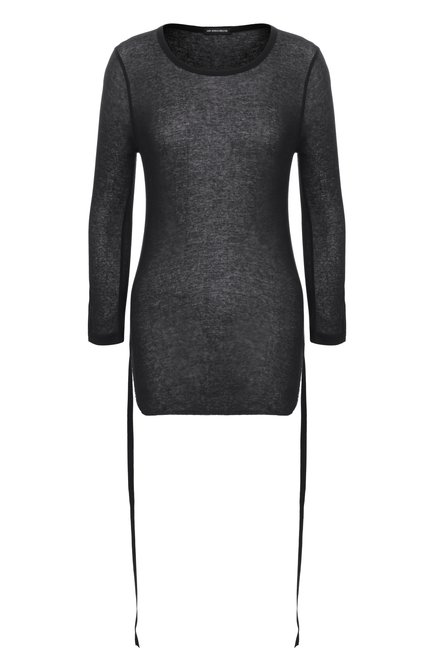 Женский хлопковый лонгслив ANN DEMEULEMEESTER черного цвета, арт. B0012885/FA434 | Фото 1 (Материал внешний: Хлопок; Автоматизация ТО: Проставлено; Рукава: Длинные; Автоматизация состава: Проставлено; Длина (для топов): Стандартные)