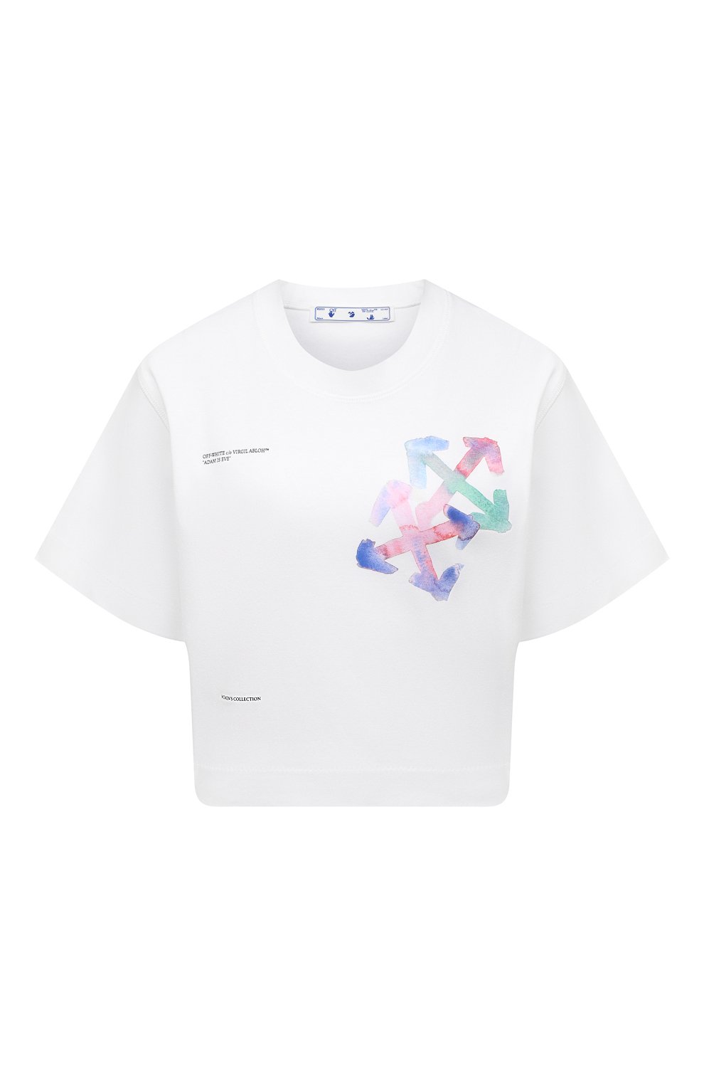 Хлопковая футболка OFF-WHITE белого цвета по цене 22650 руб., арт. 0WAA090S21JER001, фото 1 Хлопковая футболка OFF-WHITE, арт. 0WAA090S21JER001, фото 1