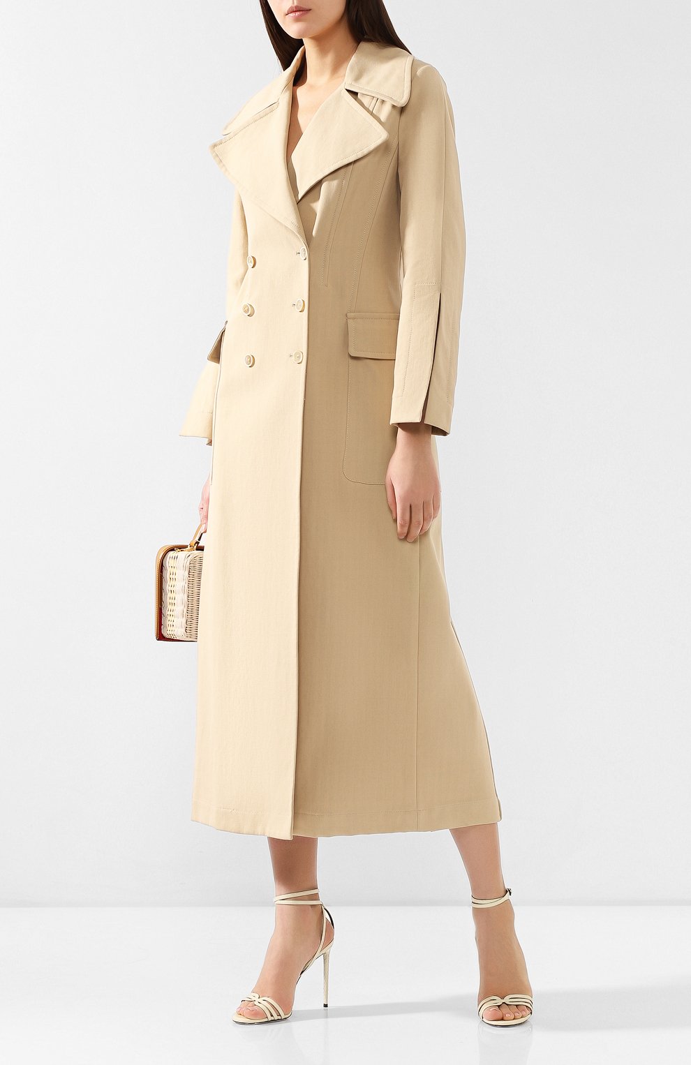 Хлопковое пальто ERIKA CAVALLINI бежевого цвета по цене 52850 руб., арт. P9/R/R9PE01, фото 2 Хлопковое пальто ERIKA CAVALLINI, арт. P9/R/R9PE01, фото 2