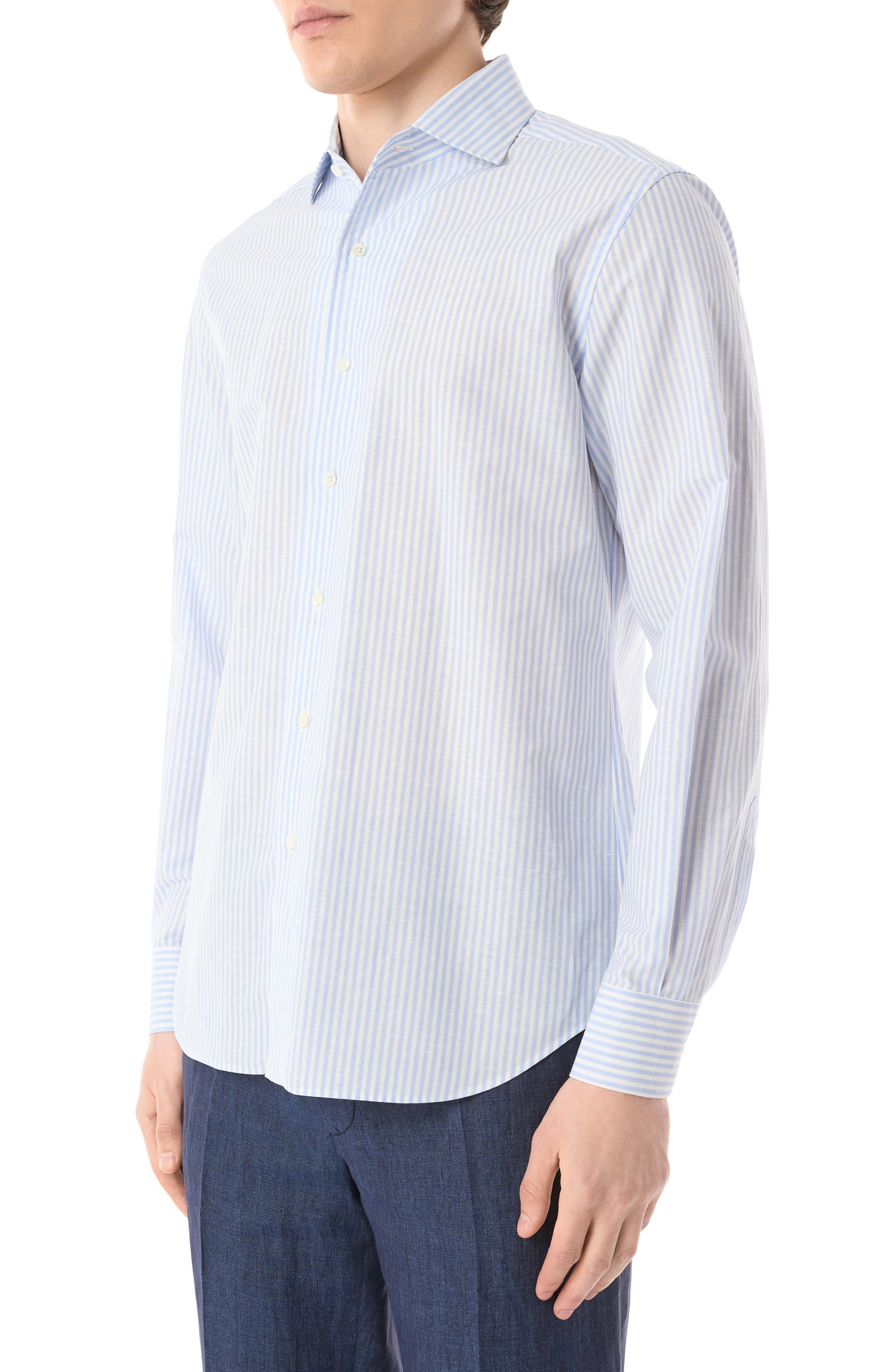 Сорочка из хлопка и льна CORNELIANI, арт. 25P156-2511174, фото 3