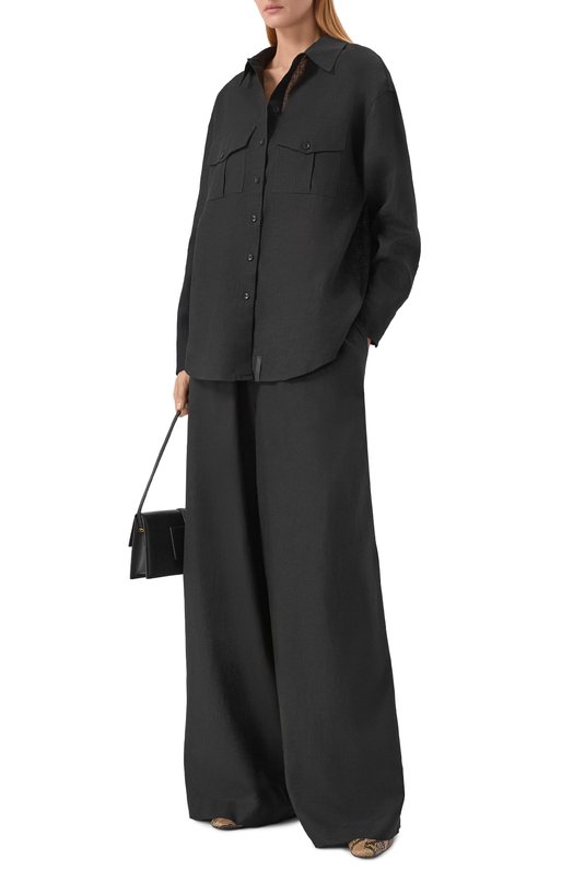 Брюки изо льна и вискозы HINNOMINATE HMABW02641 Чёрный  HMABW02641 Фото 2