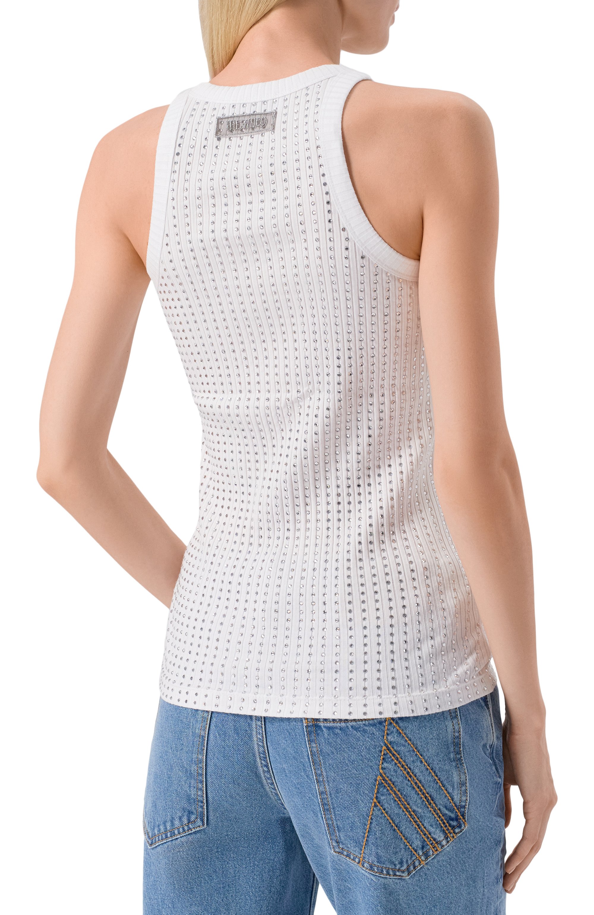 Топ с отделкой стразами THE ATTICO, арт. 251WCN00004/JJJ051TR, фото 4