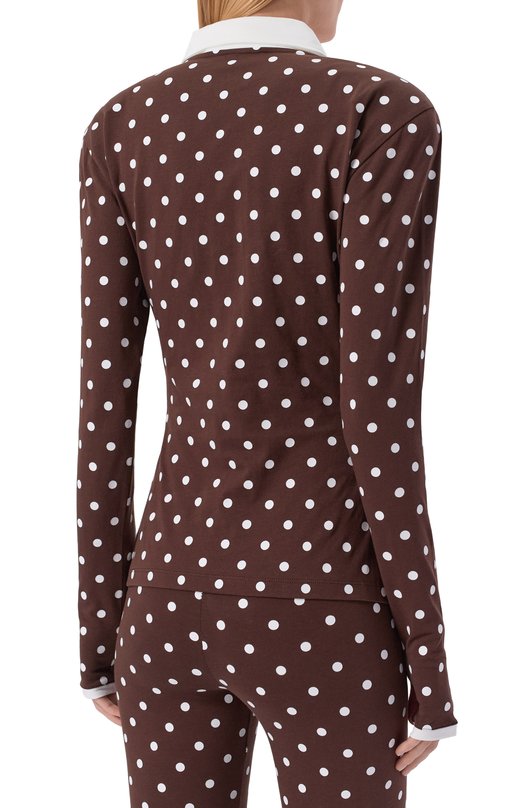 Хлопковое поло ROWEN ROSE RR_J115_001 Коричневый  RR_J115_001 Фото 4