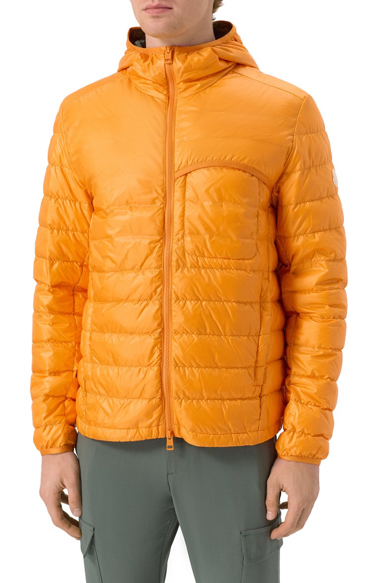 Мужская пуховая куртка divedro MONCLER оранжевого цвета, арт. 1A00072/M2640 | Фото 3 (Материал подклада: Синтетический материал; Материал внешний: Синтетический материал; Длина (верхняя одежда): Короткие; Рукава: Длинные; Стили: Кэжуэл; Мужское Кросс-КТ: Куртка-пуховая; Материал утеплителя: Пух и перо; Кросс-КТ: Утепленные)