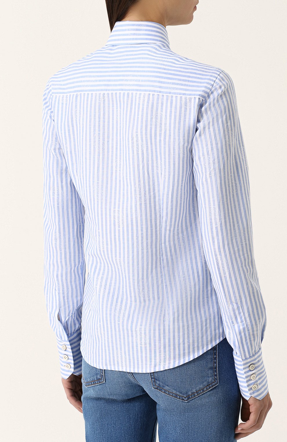 Рубашка из хлопка и льна KITON, арт. D40415H0635001002, фото 4