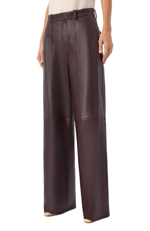 Кожаные брюки Petar Petrov F25LP2/NAPPA Коричневый  F25LP2/NAPPA Фото 3