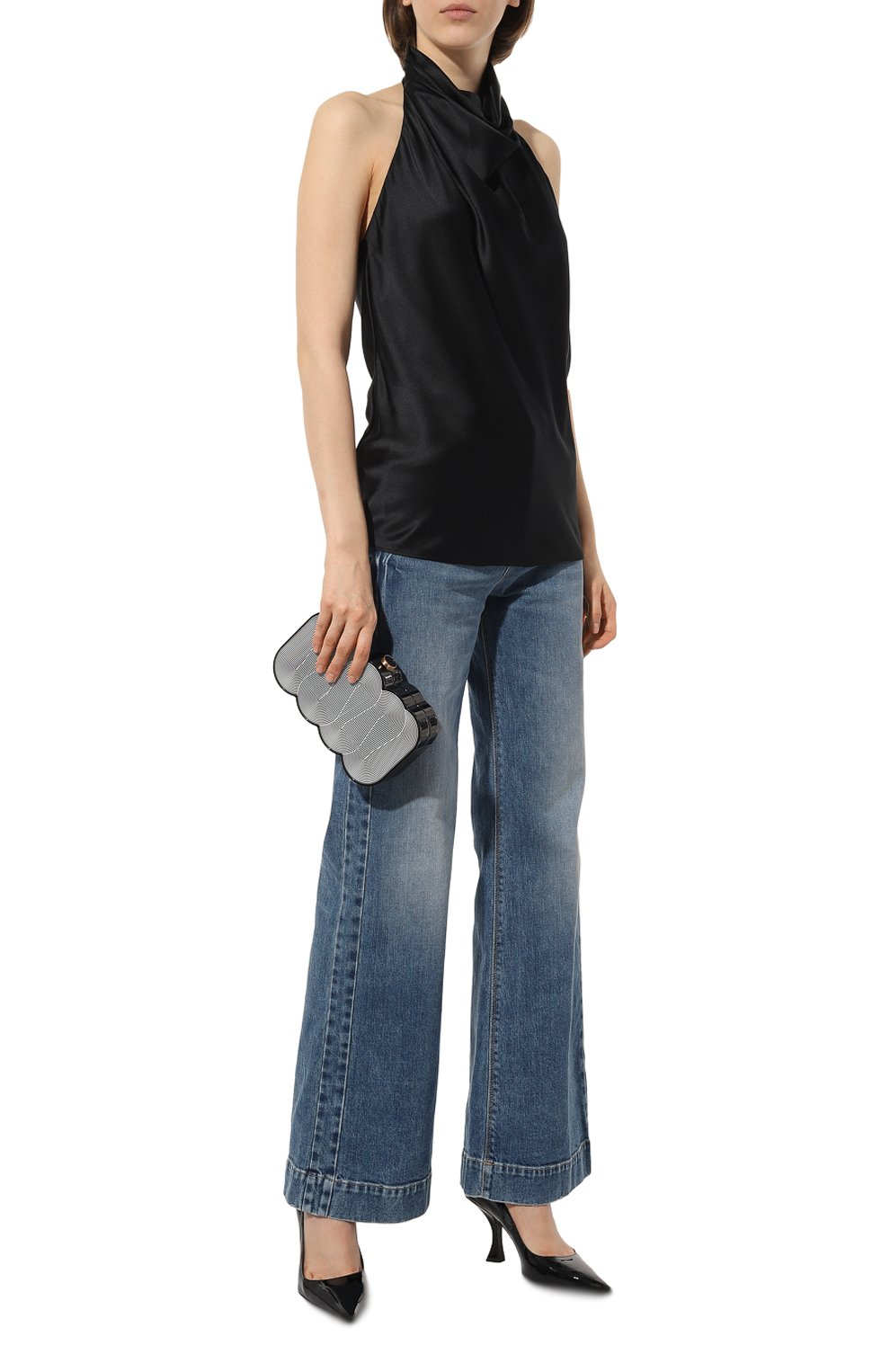 Клатч pippa CULT GAIA черно-белого цвета по цене 48800 руб., арт. CL2459PS, фото 7 Клатч pippa CULT GAIA, арт. CL2459PS, фото 7