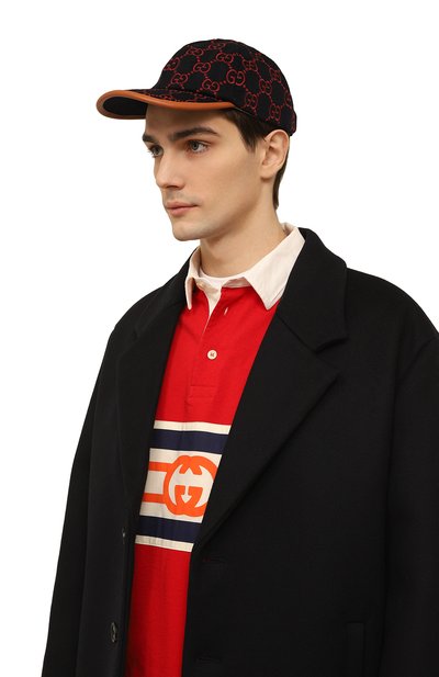 Шерстяная бейсболка GUCCI темно-синего цвета по цене 64800 руб., арт. 673251 3HAGK, фото 2 Шерстяная бейсболка GUCCI, арт. 673251 3HAGK, фото 2