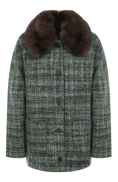 Женское полупальто из кашемира и шелка с отделкой из соболя MVST, арт. M25.1PW.0001B