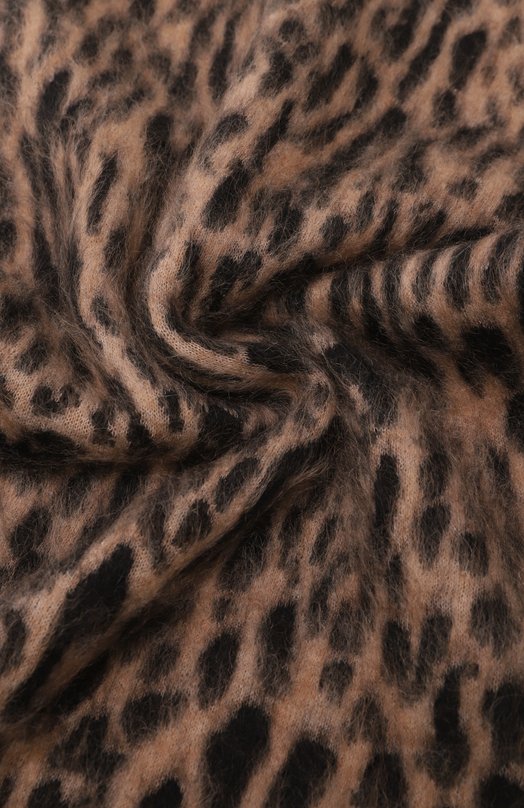 Шерстяной шарф Saint Laurent 801972/3YQ31 Леопардовый  801972/3YQ31 Фото 3