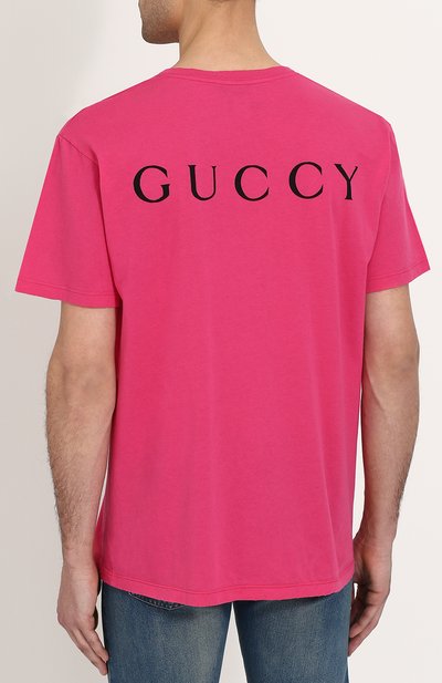Хлопковая футболка с принтом GUCCI, арт. 493117/X3I86, фото 4
