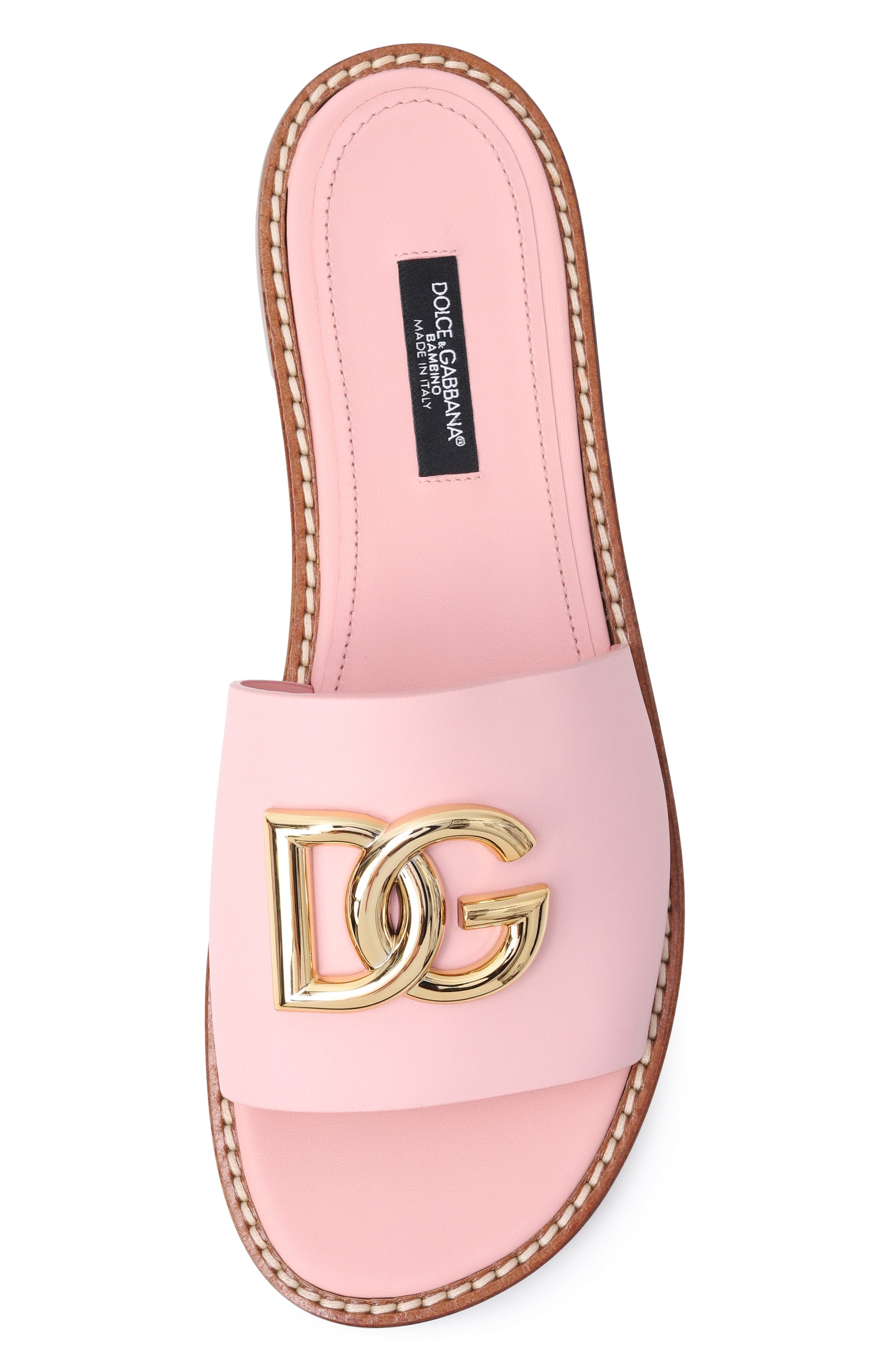 Кожаные шлепанцы DOLCE & GABBANA, арт. D11340/A1223_001, фото 4