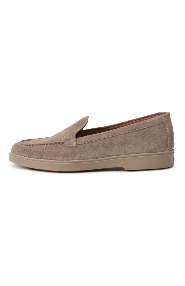 Женские замшевые лоферы SANTONI бежевого цвета, арт. WUYG58856TTGNPYL | Фото 4 (Материал внешний: Замша, Натуральная кожа; Каблук высота: Низкий; Драгоценные камни: Проставлено; Материал внутренний: Натуральная кожа; Материал сплава: Проставлено; Подошва: Платформа)