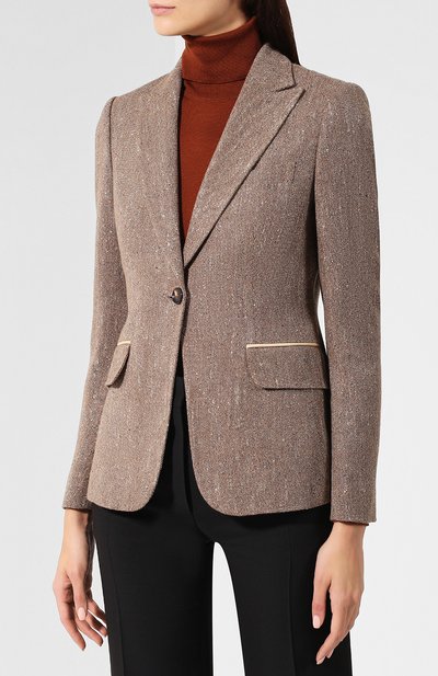 Жакет из смеси кашемира и шелка KITON коричневого цвета по цене 399500 руб., арт. D48531K04S27, фото 3 Жакет из смеси кашемира и шелка KITON, арт. D48531K04S27, фото 3