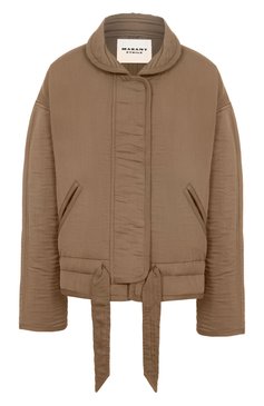 Женская куртка из вискозы и хлопка ISABEL MARANT ETOILE хаки цвета, арт. 25PVE0453FA/C1G04E | Фото 1 (Длина (верхняя одежда): Короткие; Рукава: Длинные; Материал подклада: Хлопок; Материал внешний: Вискоза; Кросс-КТ: Легкие, Куртка; Стили: Кэжуэл; Автоматизация ТО: Проставлено; Автоматизация состава: Проставлено)