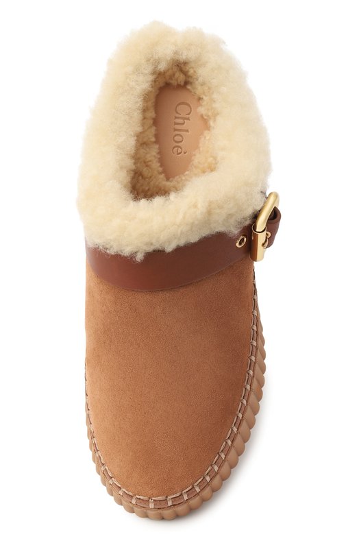 Замшевые сабо Nama Chloé CH25W13CTX_001 Коричневый  CH25W13CTX_001 Фото 6