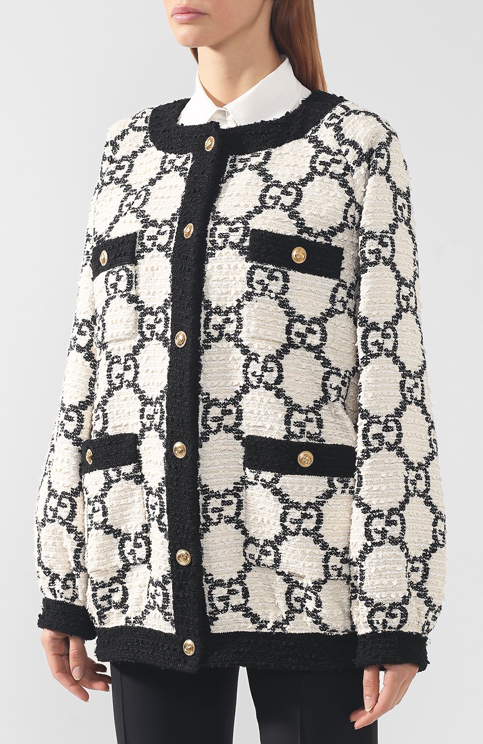 Хлопковый кардиган GUCCI белого цвета по цене 245000 руб., арт. 577454/ZACCV, фото 3 Хлопковый кардиган GUCCI, арт. 577454/ZACCV, фото 3