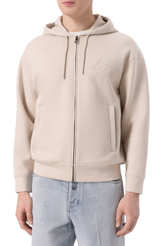Хлопковая толстовка Emporio Armani EM001122/AF10013 Кремовый  EM001122/AF10013 Фото 3