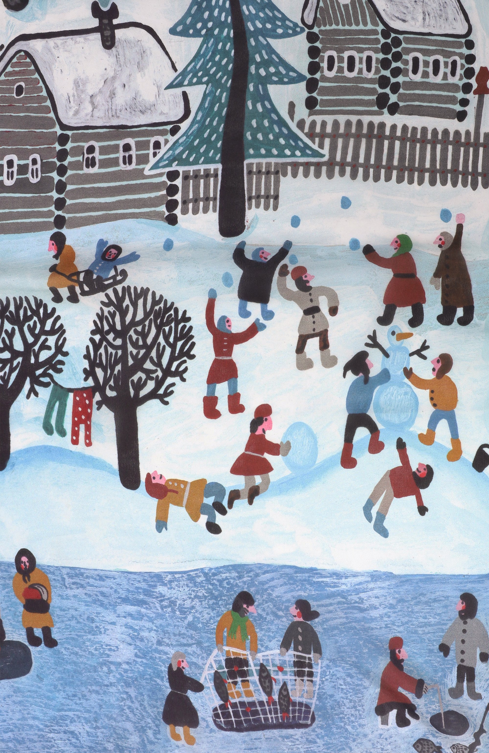 Шелковая шаль зимняя деревня GOURJI, арт. 91233537/6244108, фото 4