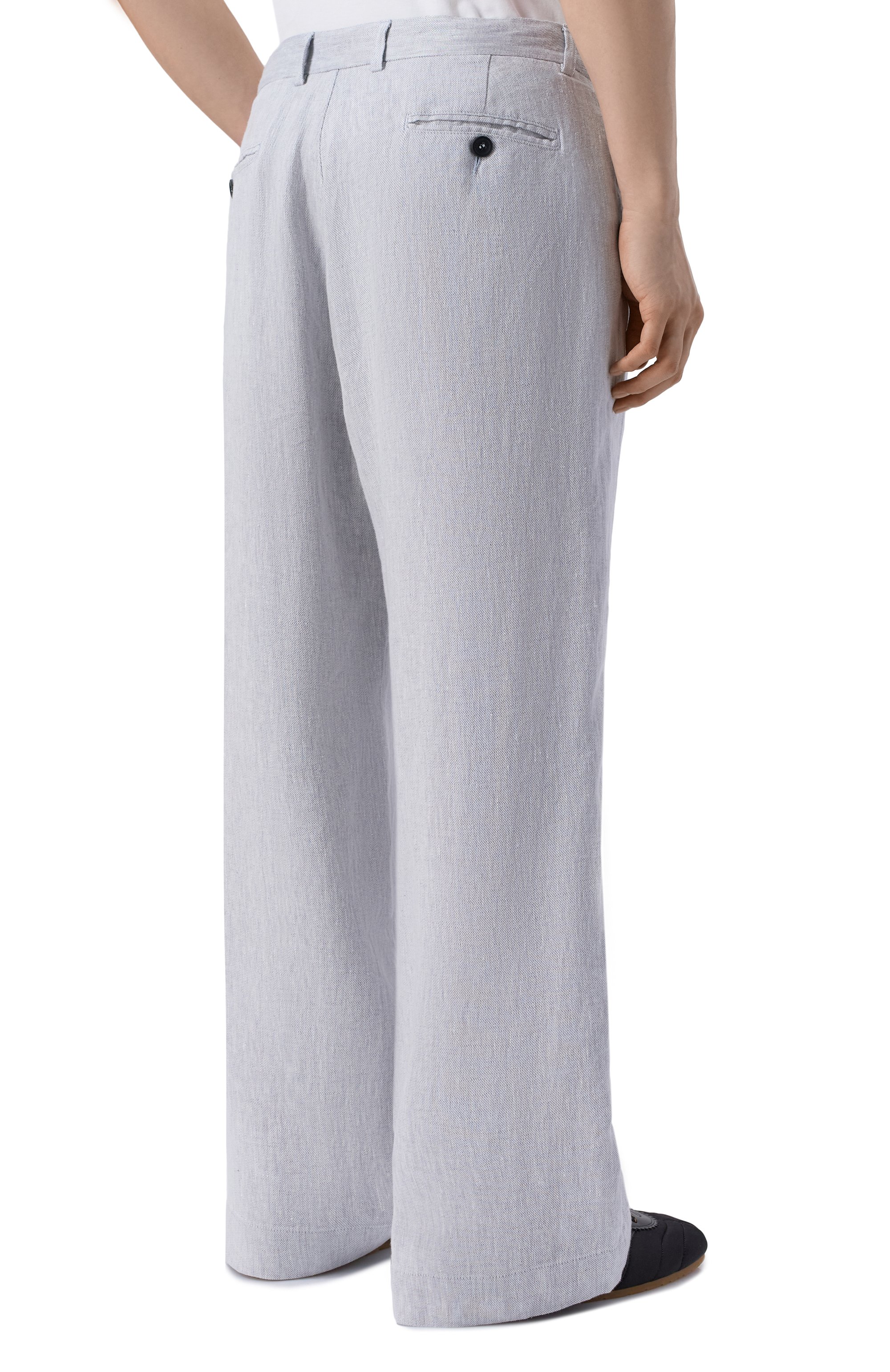 Льняные брюки HANNES ROETHER светло-серого цвета по цене 38600 руб., арт. BUL21LIT.6048, фото 4 Льняные брюки HANNES ROETHER, арт. BUL21LIT.6048, фото 4